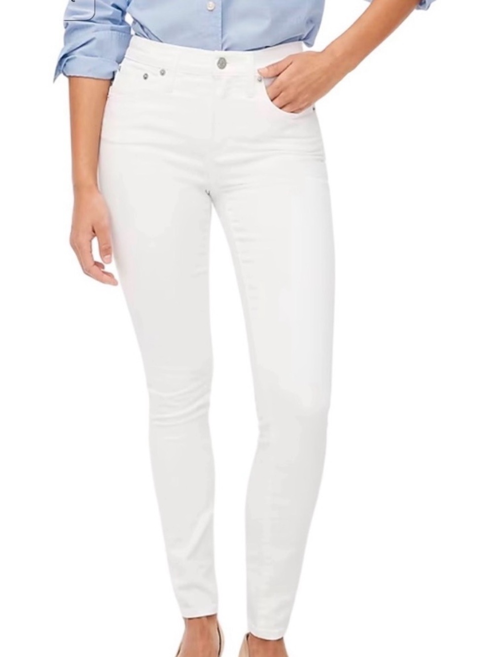 NWT J. Crew White High-Rise Skinny Jeans Size 28